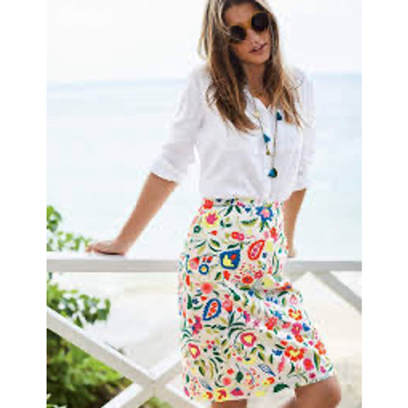 Boden Floral A-Line Print Skirt Size US 6L preppy Folk spring - Picture 1 of 5
